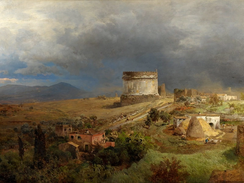 1827-Oswald Achenbach - Via Appia con la Tomba di Cecilia Metella, 1886
